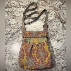 Maruca Crossbody Red And Orange Floral Handmade in Boulder Colorado Small Bag
